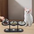 thumbnail image 4 of Fournitures pour Animaux Bol d'Alimentation Surélevé pour Chat et Chien d'Intérieur avec Support Noir et Conception Inclinable Ensemble d'Alimentation pour Animaux Surélevé à 15° en Acier Inoxydable Hauteur Réglable pour Usage Intérieur, 4 of 5