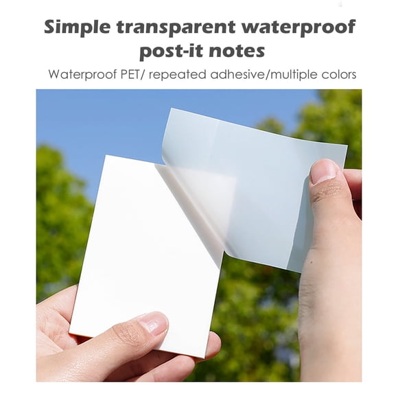 IMENGL Clearance! Delayuji Sticky Note Transparent Sticky Notes Clear Sticky Notes Waterproof Sticky Notes for Students & Home 50Pcs S Multi-Color