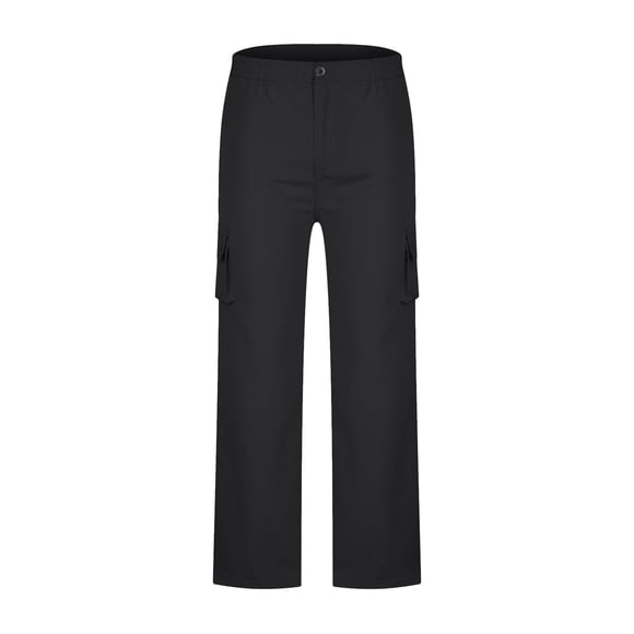 jovati Elastic Waist Pants for Women Womens Cargo Pants Trousers Work Wear Solid Combat with 6 Pocket Full Pants Womens Cargo Pants with Pockets High Waist Pants for Women