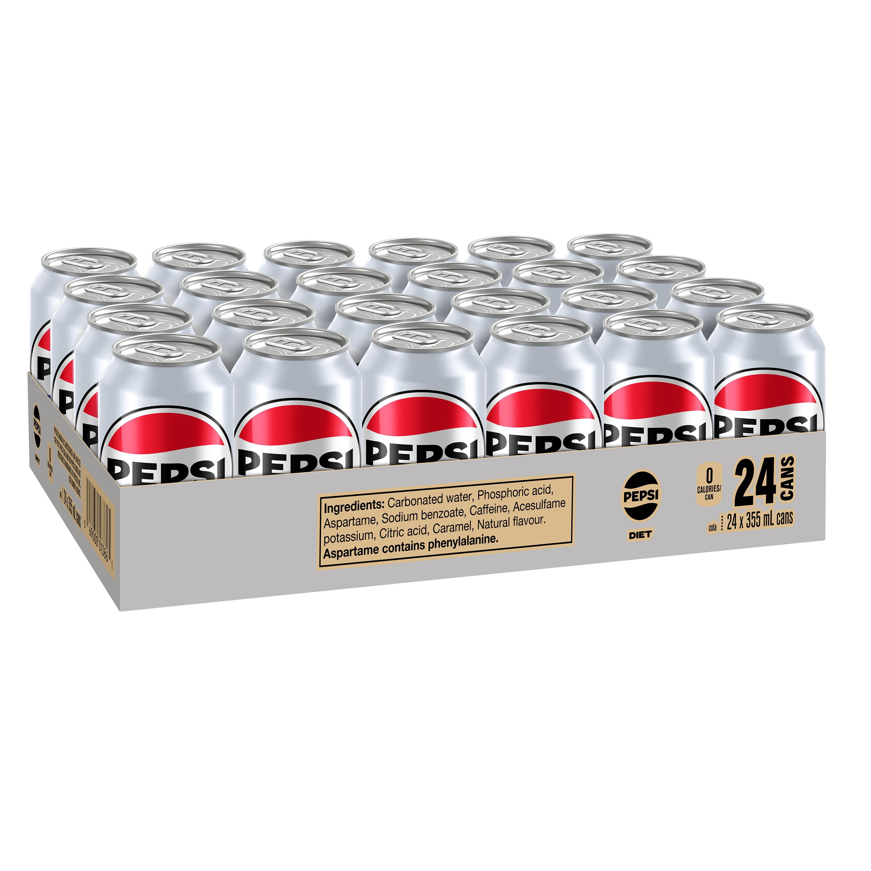 Pepsi Diet Cola 355mL cans, pack of 24