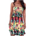 thumbnail image 1 of Pompotops Robe Sans Bretelles à Bande Élastique Style Bohème pour Femme Robes Robe Sans Manches à Imprimé Floral, 1 of 8