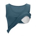 thumbnail image 4 of UPPADA Débardeurs pour Femmes en Modal Rembourré avec Soutien-Gorge Intégré, Col Rond, Camisole Sans Manches avec Soutien-Gorge Sans Armatures, Chandails Ajustés Décontractés, T-Shirt, Grande Taille, Hauts Confortables, Débardeur pour Femmes Bleu Marine, P, 4 of 8