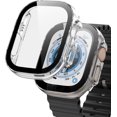 thumbnail image 1 of KOMI Case for Apple Watch Ultra 49mm with 9H Tempered Glass Screen Protector, Touch Sensitive, Full Coverage, Slim Bumper Protective Cover for iWatch 49mm, Transparent, 1 of 5