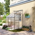 thumbnail image 2 of Outsunny Serre Adossée, Serre en Polycarbonate, Transparent, 2 of 10