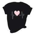 thumbnail image 5 of Pisexur T-shirt de la Saint-Valentin Haut T-shirt de la Saint-Valentin pour Femme Amour Imprimé T-shirt à Manches Courtes Haut à Manches Courtes Col Rond Haut/chemise, 5 of 5