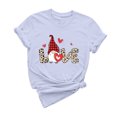thumbnail image 2 of Meichang T-Shirt de la Saint-Valentin pour Femmes, Mignon T-Shirt à Imprimé Cœur, Manches Courtes, Col Rond, Hauts Mignons, Coupe Ample, T-Shirts de Fête, Saint-Valentin, 2 of 6