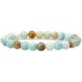 thumbnail image 1 of Bracelet Extensible Unisexe en Perles Rondes de 8 mm en Pierre Précieuse d'Amazonite Multicolore Naturelle 7 Pouces, 1 of 5