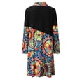 thumbnail image 5 of CEHVOM Robe d'Été Vintage Rétro Décontractée pour Femme à Manches Longues, Col Rond, à Imprimé Floral à Empiècements Dégradés, 5 of 5