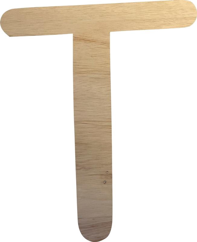 Wooden Letter T Craft Project, 5'' Tall Small Unfinished Wood Alphabet Letter, DIY