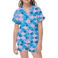 thumbnail image 1 of Luvoko Ensemble de Pyjama à Manches Courtes et Col Boutonné Imprimé pour Enfants, Robe de Bébé Fille Sans Pieds, 1 of 4