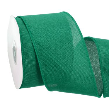 Uxcell Wired Edge Ribbon 2-1/2 Inch x 10 Yard, Burlap Wired Ribbon for Gift Wrapping Wreath, Emerald Green