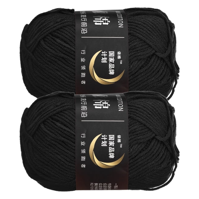 Unique Bargains Fil Acrylique Noir, Lot de 2 Écheveaux de 50 G. Deux Écheveaux de Fil Acrylique Noir Doux, Chacun Pesant 50 g et Mesurant 2 mm de Diamètre. Parfait pour le Tricot, le Crochet et les Bricolages DIY comme les Écharpes, Couvertures, Ornements et Projets Faits à la Main. Léger, durable et Retient une Couleur Vibrante après Plusieurs Lavages.