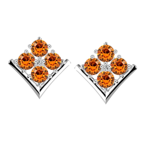 Swarovski Topaz Earrings Silver Plated Brass Stud Earrings for women