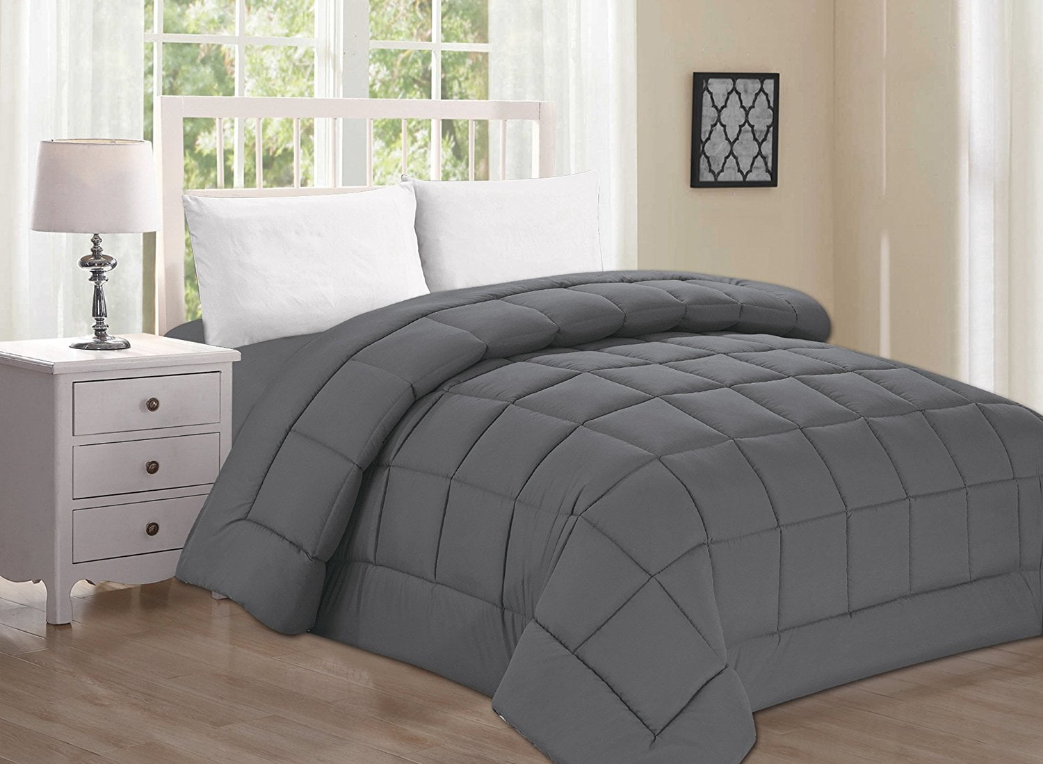 Down Alternative Double-Filled Comforter Full/Queen, Grey