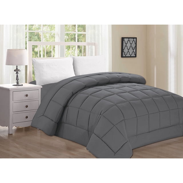 Down Alternative Double-Filled Comforter Full/Queen, Grey