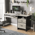 thumbnail image 2 of Bestier 55 inch Computer Desk with Drawers Keyboard Tray Home Office Desk, 2 of 11