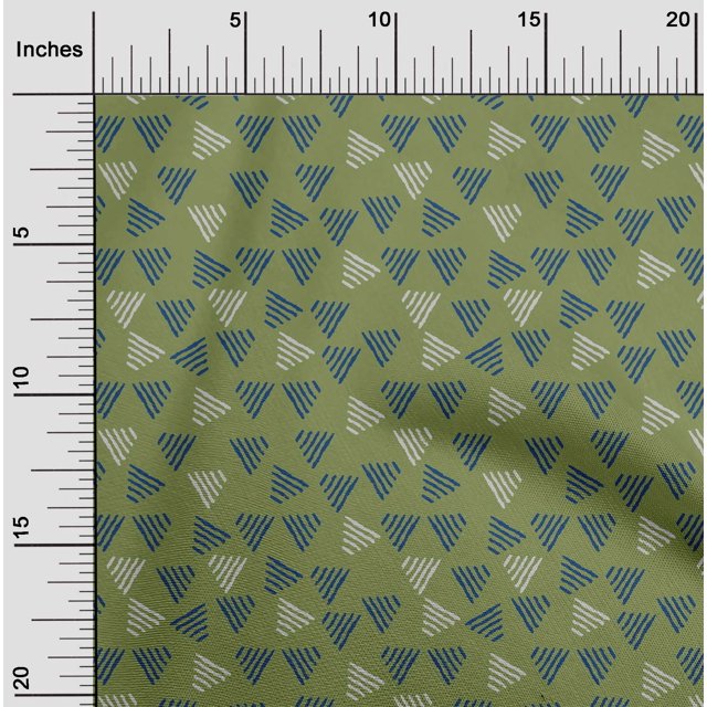 oneOone Tissu en Coton et Soie, Motif Triangle, Imprimé, Largeur 42 Pouces