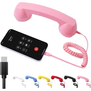Combiné de Téléphone Rétro Type‐C pour Téléphone Fixe, Combiné Bluetooth pour Téléphone Mobile, Combiné Filaire Vintage à Brancher pour Téléphone Cellulaire Portatif avec Microphone