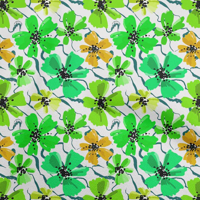 oneOone Georgette Viscose Green Fabric Floral Sewing Craft Projects Fabric Prints By Yard 42 Inch Wide