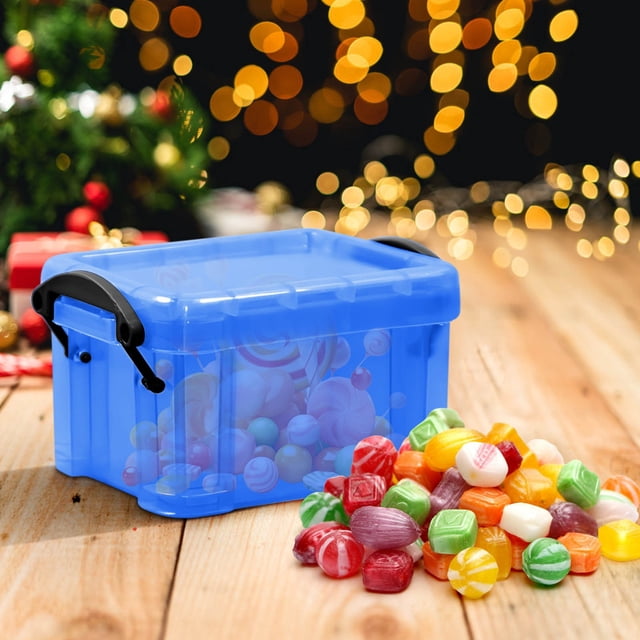 Yhmxh Closet Organizers and Storage Candy Color Mini Storage Box Transparent Storage Box 0.14 Liters Small Glove Box Cute Lock Jewelry Box Mini Storage