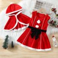 thumbnail image 2 of Robe de Noël pour Filles Noël Automne et Hiver Ensemble Robe Sans Manches pour Enfants Robe à Capuche Ensemble Deux Pièces Robe d'Hiver pour Filles, 2 of 9