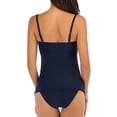 thumbnail image 3 of UPPADA Womens Two Piece Tankini Set Solid Spaghetti Straps Swimsuits with Brief Tummy Control Modest Bathing Suits Full Coverage 2 Piece Beachwear Modest Bathing Suits for Women Over 50 Navy,S, 3 of 5