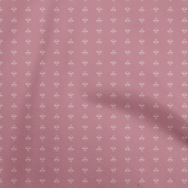 oneOone Coton Flex Rose Pâle Tissu Rétro Champignon Matière de Robe Tissu Imprimé Tissu au Mètre 40 Pouces de Large