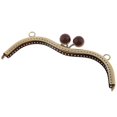 thumbnail image 1 of Sac à Main Vintage Perles de Couture Fermoir 19 cm, Brun, 1 of 8