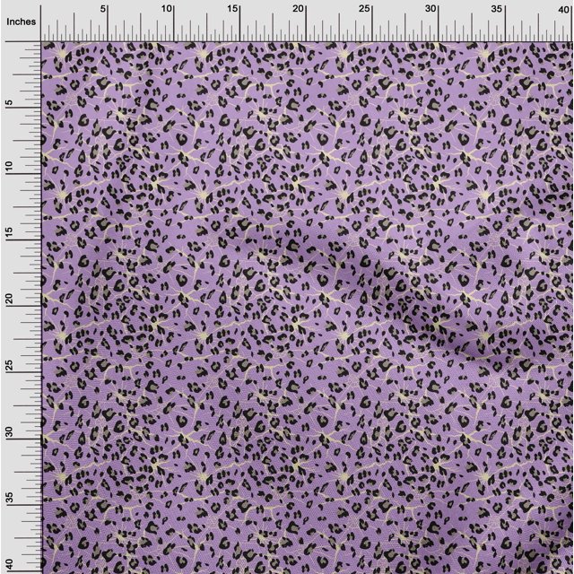 oneOone Silk Tabby Fabric Leopard Animal Skin Printed Fabric 1 Yard 42 Inch Wide