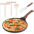 thumbnail image 1 of Nonstick Crepe Pan Set, 5 Piece Set Kitchen Pancake Grill Pan, 11 Inch Granite Coating Flat Skillet Tawa Dosa Tortilla Pans, Pizza Pan, Fry Pans Compatible with All Stovetops, 1 of 8