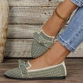 thumbnail image 4 of Womens Classic Knit Dress Shoes Ladies Spring Fall Mesh Pointed Toe Low Heel Slip on Ballet Flats Walking Oxfords Loafers, 4 of 9