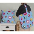thumbnail image 5 of Soimoi Blue Poly Georgette Fabric Donuts Food Decor Fabric Printed Yard 52 Inch Wide, 5 of 5
