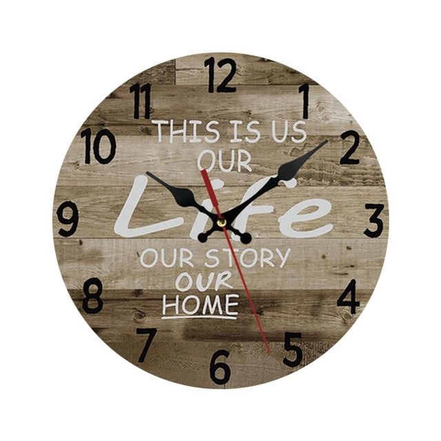 Agiferg European Style Creative Wooden Living Room Bedroom Decoration Round Wall Clock