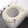 thumbnail image 1 of Solid-Colour Toilet Seat Cushion, Comfortable and Warm Cover with Stretchable Design, Hygienic Protector for Standard Round or Elongated Toilets, Easy to Clean, 1 of 1