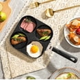 thumbnail image 3 of 4-Hole Nonstick Pancake and Burger Frying Pan, Cast Iron Griddle for Breakfast, Even Heat Distribution, Easy Clean, Ergonomic Handle, 3 of 4