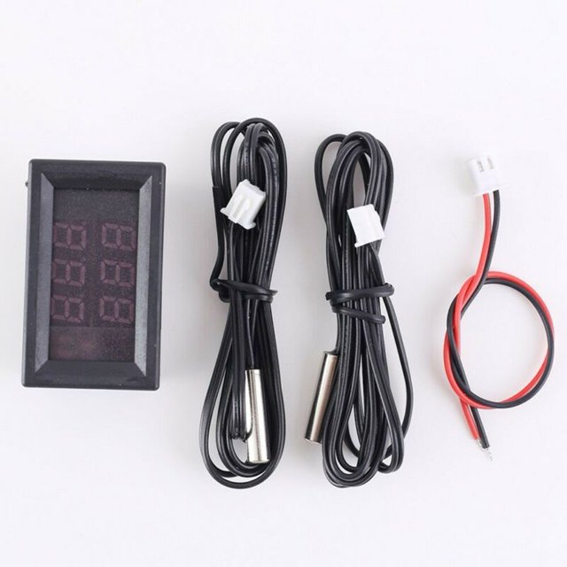 Dual Display Digital Thermometer Celsius Temperature Sensor with Probe