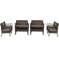 thumbnail image 3 of Gymax 8PCS Rattan Patio Conversation Set Outdoor Furniture Set Garden w/ Cushion, 3 of 10
