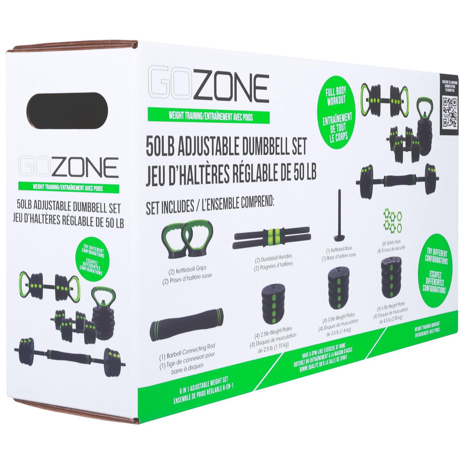 Ensemble de poids multi-usage 50 lb GoZone – Vert/noir