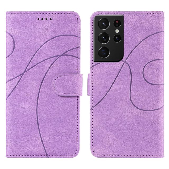 Flip Case For FOXDOCK Samsung Galaxy S21 Ultra Card Slots and Kickstand Function Skin Feel Leather