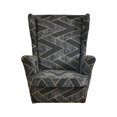 thumbnail image 1 of Abbracc Nonslip Wingback Chair Cover Washable Modern Reusable 1 Seater Polyester Stretch Black Gray, 1 of 9
