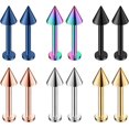 thumbnail image 1 of 12PCS 14G Surgical Steel Lip Ring Earring Stud Piercing Jewelry, 1 of 5