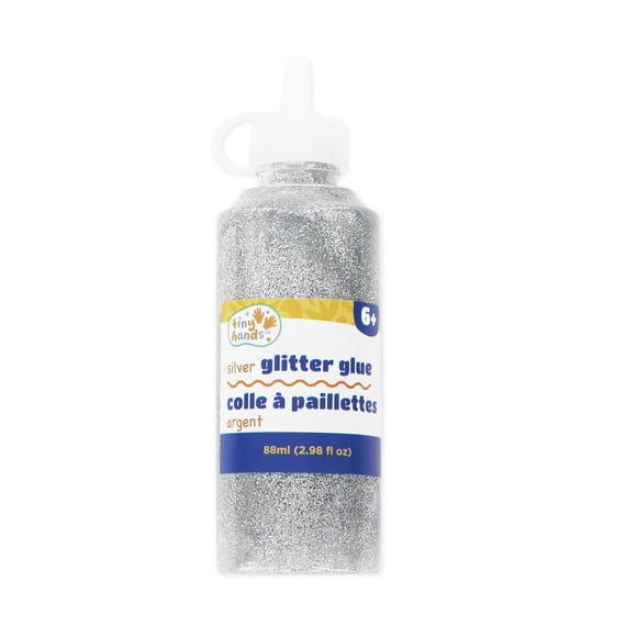 TINY HANDS argent Glitter colle, 88 mL (2.98 oz), Age 6+
