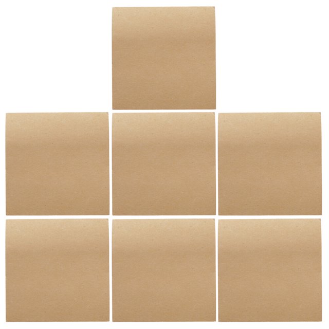 FRCOLOR Tapis Adhésif 7 Pcs Simple Papier Kraft Ligne Horizontale Note Carrée Créative Notes Adhésives pour Étudiants (7 Pcs/ensemble, Cuir de Vache-Viande), 2.95"X2.95"X0.43 Pouces