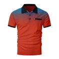 thumbnail image 5 of Shirts for Men, Mens Polka Gradient Lapel Button Sport Short-Sleeved Lapel Top Shirt, 5 of 5