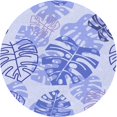 thumbnail image 1 of Ahgly Tapis Rond Lavable en Machine Intérieur Transitionnel Bleu Céleste, 5 Pieds Rond, 1 of 7