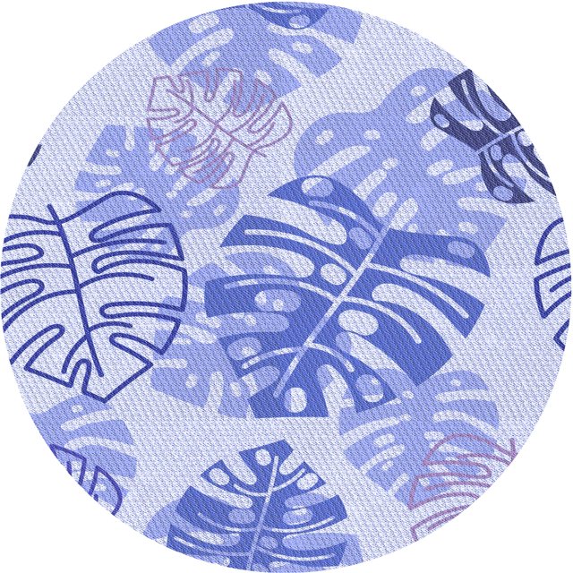 Ahgly Tapis Rond Lavable en Machine Intérieur Transitionnel Bleu Céleste, 5 Pieds Rond