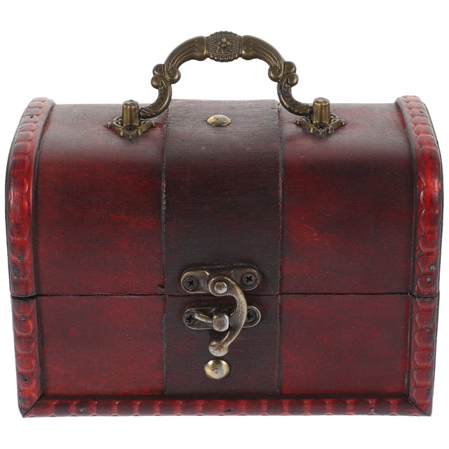 SHISUYAN Antique Treasure Chest Wooden Keepsake Box Jewelry Toy Storage Box Pirate Chest