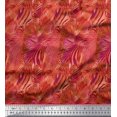 thumbnail image 1 of Soimoi Orange polyester Crepe Fabric Leopard & Wild Animal Skin Print Fabric by The Yard 42 Inch Wide, 1 of 3