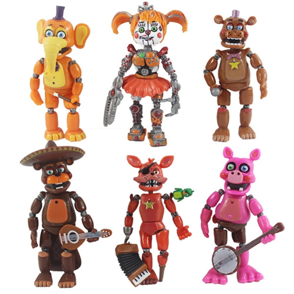Five Nights at Freddy's FNAF-6" Articulated Action Figure Toy,6Pcs Five Nights at Freddy's Toy,FNAF-Security Breach Series Action Figure Nightmares Bonnie,Action Figure for Boys Girls,6"