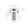 thumbnail image 2 of Unique Bargains 1/4'-20 Thread 16mm Length Camera Quick Release Screw Tripod Screw, Hex Slot Screws, Silver, 5 Pack, 2 of 5